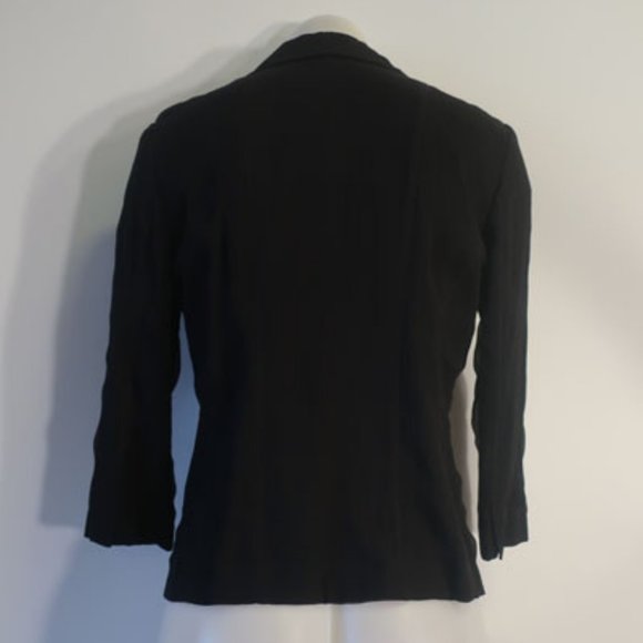 *Womens Eileen Fisher Petite Black Silk 3/4 Sleeve Blazer Jacket PM - Picture 6 of 7
